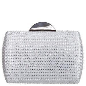 Rhinestone Evening Clutch‎ Bag Sparkly Party Prom Bridal Silver